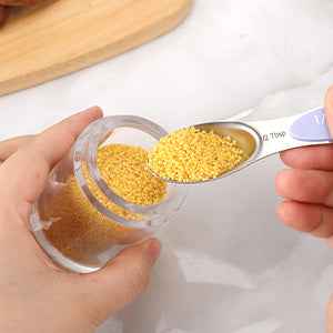 Magnetic Measuring Cups and Spoons Set-Heavy Duty 304 Stainless Steel Double Measurement Markings,BPA-Free,Set of 16 with Leveler for Measuring Dry and Liquid Ingredients(Lavender)