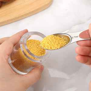 Magnetic Measuring Cups and Spoons Set-Heavy Duty 304 Stainless Steel Double Measurement Markings,BPA-Free,Set of 16 with Leveler for Measuring Dry and Liquid Ingredients(Mocha Brown)